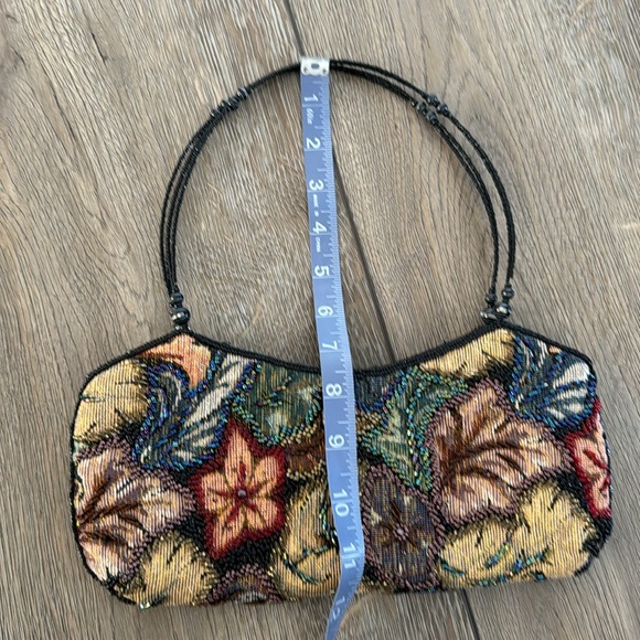 Jessica Mcclintock Vintage 90s Beaded Tapestry Evening Handle Clutch Purse - Picture 5 of 15